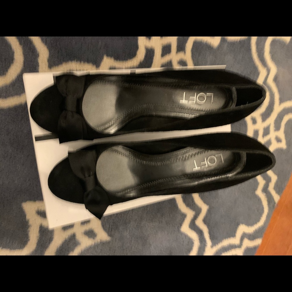 Loft black suede heels